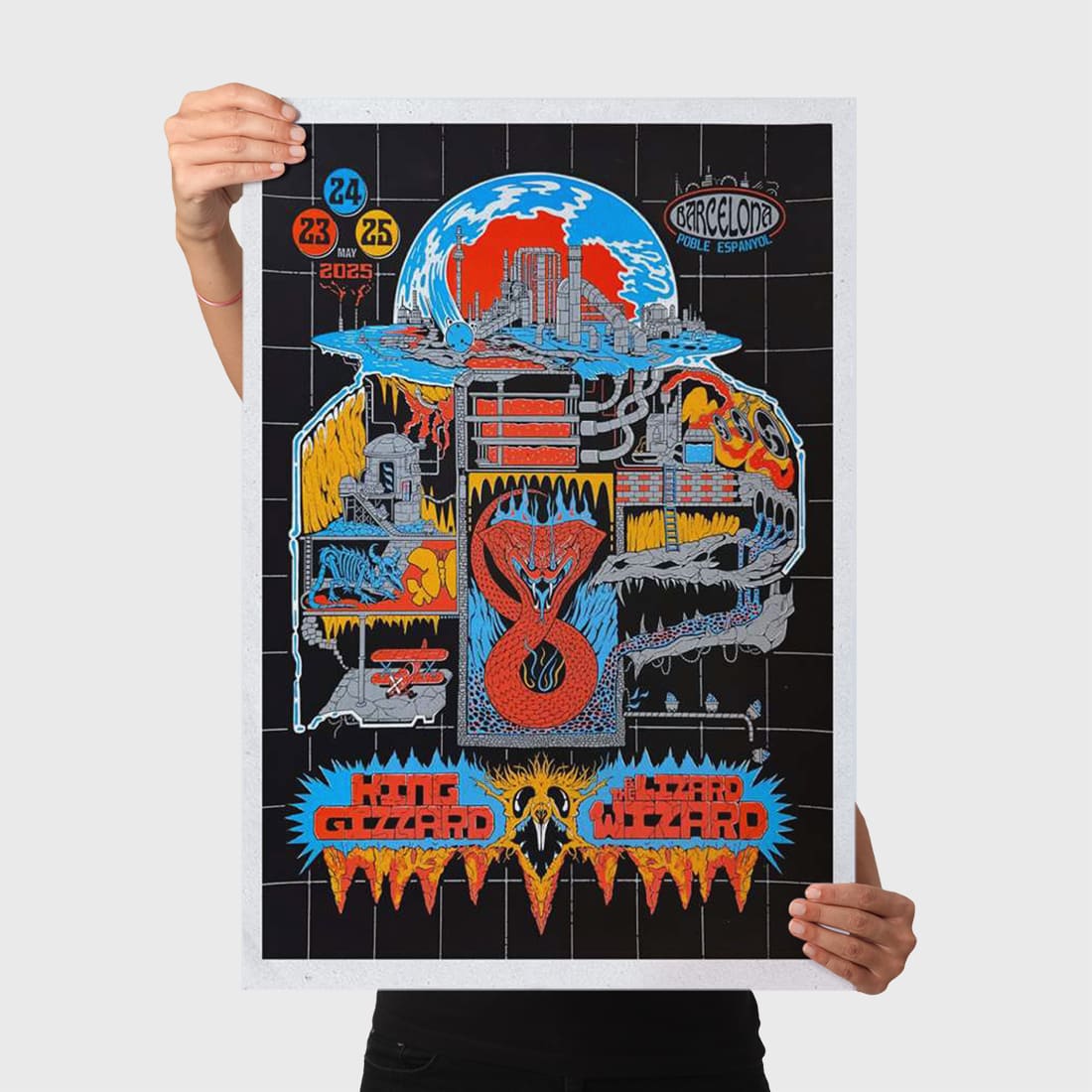 King Gizzard The Lizard Wizard Poble Espanyol Barcelona May 23 25 2025 Poster 2 King Gizzard The Lizard Wizard Poble Espanyol Barcelona May 23 25 2025 Poster 2
