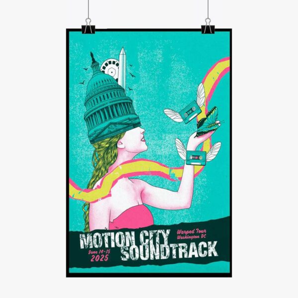 Motion City Soundtrack Warped Tour 2025 Washington D.C Poster