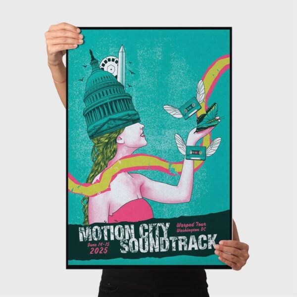 Motion City Soundtrack Warped Tour 2025 Washington D.C Poster