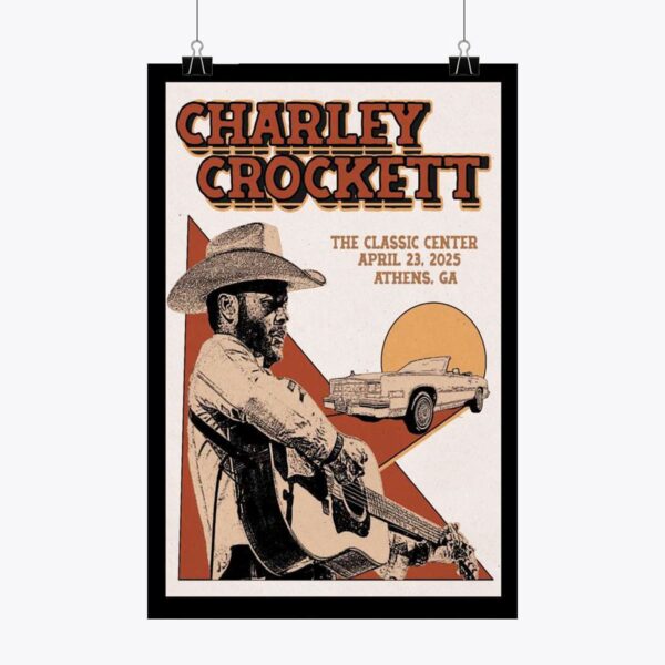 Charley Crockett The Classic Center Athens GA Apr 23 2025 Vintage Poster