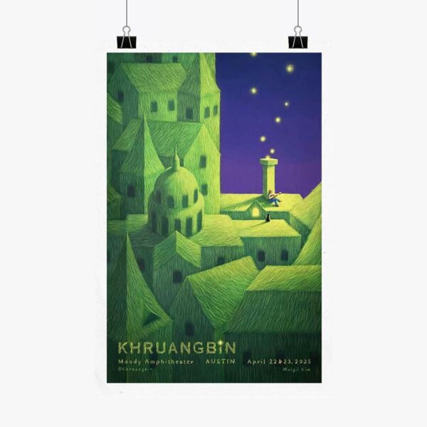 Khruangbin Concert Moody Amphitheater Concert Austin TX Apr 22-23 2025 Poster