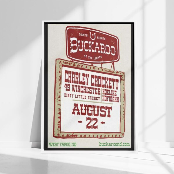 Charley Crockett Tour 2025 Buckaroo Festival West Fargo ND Poster