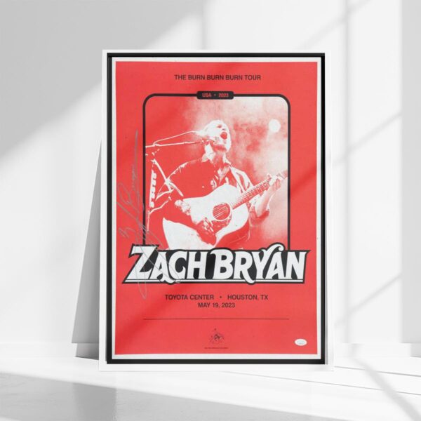 Zach Bryan Concert The Burn Burn Burn Tour TX 2025 Poster