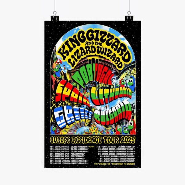 King Gizzard & The Lizard Wizard Europe Residency Tour 2025 Poster